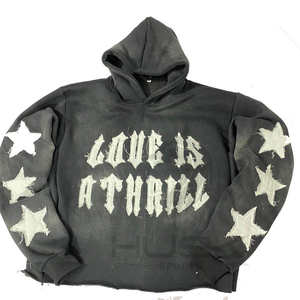 Sudadera con capucha unisex de gran tamaño jersey de talla grande para hombre logotipo personalizado bordado 3D algodón Jogging sudaderas con capucha estampado de invierno - Product Image 4