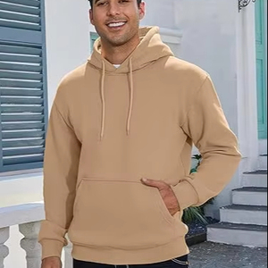 Pull à capuche en molleton à manches longues en coton essentiel pour hommes - Product Image 5