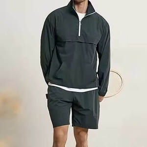 Conjunto Cortavientos para Hombre: Chaqueta Elástica Transpirable y Duradera, Pantalones Flexibles Ligeros 100% Poliéster para Uso Diario, Fitness y Viajes - Product Image 4