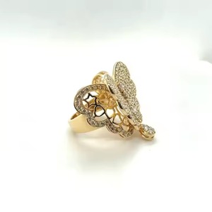 14kt Gold <b>Butterfly</b> Diamond Ring High-End Nature Inspired Fine Jewelry Fashionable with Natural Diamonds - Product Image 1
