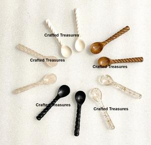 Multicolour Resin & Woods <b>Tea</b> Spoon Desserts Serving Spoon For Breakfast <b>Sugar</b> Mini Salt Spoon Tableware Kitchenware Long handle - Product Image 1