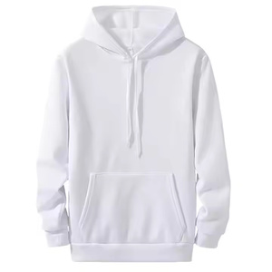 Sudadera con Capucha de Lana Cálida para Invierno, Estilo Urbano, Poliéster/Algodón Transpirable, Diseño Estampado Sólido, Talla Grande - Product Image 2