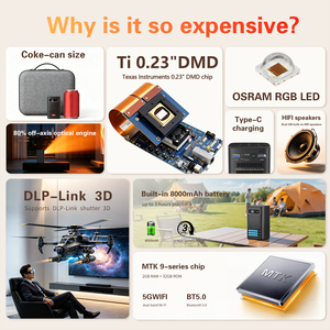 Factory Price Wholesale Mini <strong>Projector</strong> Built-In Battery Portable Smart Android DLP Outdoor <strong>Projector</strong> for Wholesale <strong>Projector</strong> - Product Image 3