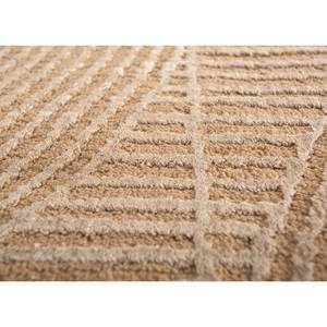 พรมขนสัตว์และไหมไผ่ถักมือสีเบจและสีน้ำตาลลายแอ็บสแตรกต์รูปทรงสี่เหลี่ยมผืนผ้าสำหรับห้องนั่งเล่นและทางเดิน รุ่น Esk-345 - Product Image 3