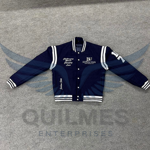 Chaqueta Universitaria Varsity con Botón Único y Logotipo Personalizado Bordado JSU para Equipo Universitario 100% Lana OEM/ODM Venta al por Mayor - Product Image 5
