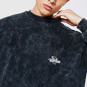 Sweat-shirt délavé personnalisé 2024, ample, taille XL, décontracté, pull unique, motif uni, imprimé d'hiver, streetwear, haut uni teint - Product Image 3