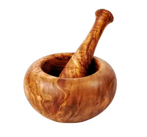 Harç ve Pestle Set beyaz ahşap harç ve Pestle yeni baharat tasarımcıları bakmak için taşlama kase küçük mutfak temel bakmak