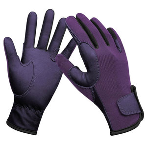 Vente en ligne - Gants d'équitation d'hiver de qualité supérieure - Cuir/Spandex durables - Doigts entiers - Unisexe - En vente - Product Image 1