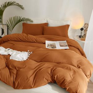 Juego de Funda Nórdica de Algodón Lavado Suave de 200 Hilos Estilo Europeo de Gran Venta, Tamaño Completo, con 2 Fundas de Almohada, Color Óxido, para Hospital, Hogar, Hotel - Product Image 6