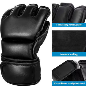 Gants de combat MMA pour entraînement et sparring, à bas prix, personnalisés en cuir synthétique, demi-doigts - Product Image 2