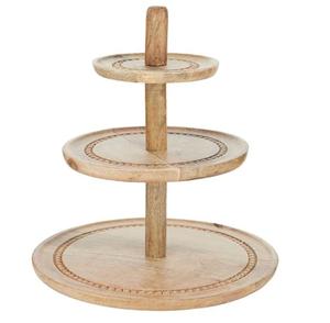 Piédestal d'affichage de gâteau de pâtisserie en bois de manguier support élégant de gâteau de tasse de service pour des outils de gâteau d'utilisation de partie de restaurants à la maison - Product Image 2