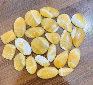 Cabujón suelto de calcita amarilla mexicana natural, piedra preciosa de calcita amarilla pulida a mano, venta al por mayor, cabujones de piedras preciosas de cuarzo curativas, - Product Image 3