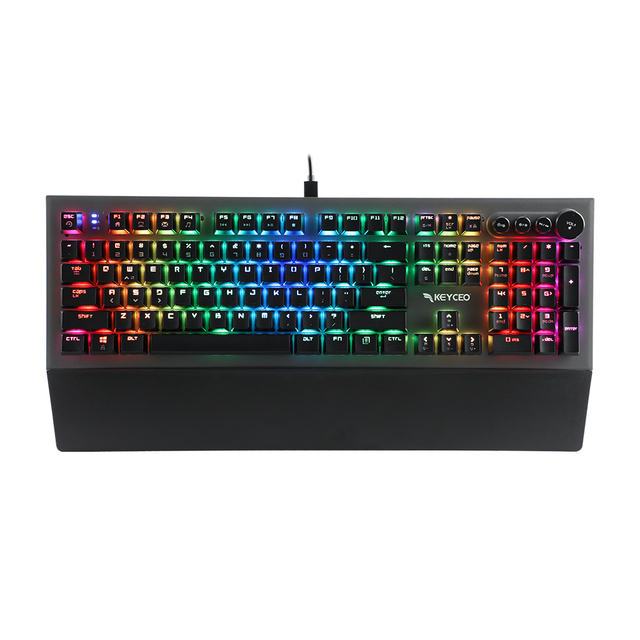 Wired Mechanical Keyboard Wired with RGB Backlit for Win Gaming Keyboard Keyceo