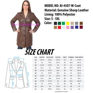 Gran oferta, nueva tendencia, cuero de oveja de calidad Premium, diseño de moda personalizado, abrigo largo para mujer - Product Image 6