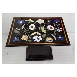 Highest Quality <b>Square</b> Black Marble Inlay Table With Base For Home Decoration And Restaurants And Hotel Furniture - Product Image 1