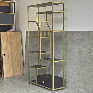 KTB137 Decorative <b>Shelf</b> Featuring Iron Frame and Rubber Wood for Living Room - Product Image 5