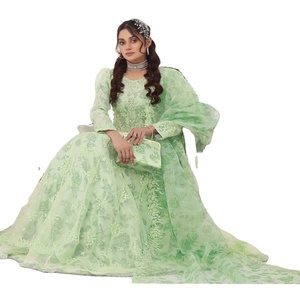 ZARLISH niñas trajes de boda 3 piezas Motis moda Organza colección vestidos de fiesta paquistaníes para mujeres Festival viste indio - Product Image 1