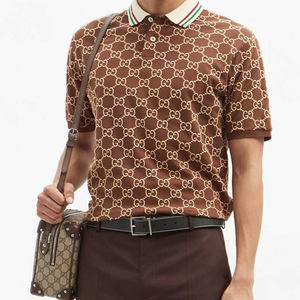 Nuevo patrón sólido elegante para hombre para Polos 100% algodón tejido personalizado bordado botón cuello manga corta diseñador Plus - Product Image 4