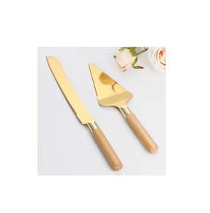 Ensemble de serveur de gâteau avec manche en bois Ensemble de serveur de gâteau et de couteau en acier inoxydable de finition de qualité supérieure - Product Image 5