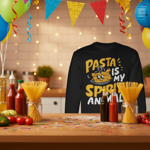 Camiseta de manga larga con diseño de Pasta Is My Spirit Animal, diseño Pasta Party - Product Image 3