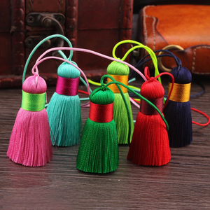 Vente en gros de 8cm de gros glands en soie nouveau multicolore élégant fait à la main soie soyeuse frange pour rideau usage décoratif Ronpex - Product Image 6