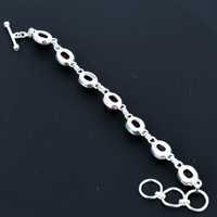 Bracelet chaîne en argent sterling 925 fait main avec grenat rouge et serti clos, style vintage, cadeau idéal pour petite amie et amis