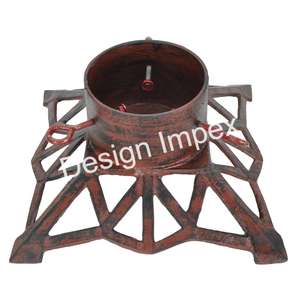 แท่นวางต้นคริสต์มาสที่สง่างามสำหรับบ้านและสวนทำจากเหล็กหล่อมีต้นสนปรับความสูงได้ - Product Image 5