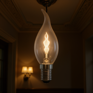 Lampadina a incandescenza CLEAR 60W 230V E14 a forma di candela - Product Image 3