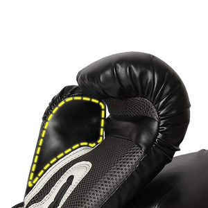 Guantes de Boxeo Acolchados de Gel para Adultos, Color Negro, para Gimnasio, Entrenamiento Físico, Cierre de Muñeca, Transpirables, Duraderos, Guantes de Boxeo de Moda - Product Image 3