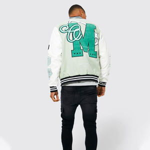 Fabrication en usine de haute qualité collège letterman veste de baseball broderie personnalisée veste universitaire pour hommes avec manches en cuir - Product Image 6