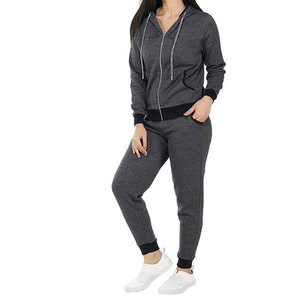 Elegante ropa deportiva ligera y cómoda de dos piezas, chaqueta de invierno ecológica con cremallera y pantalones para uso diario - Product Image 2