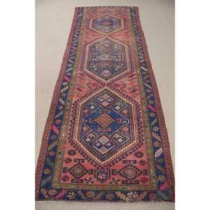 Turkish Vintage <b>Runner</b> Rug 0.3x9.5 ft, <b>Red</b> Floral Rug Wool - Product Image 1