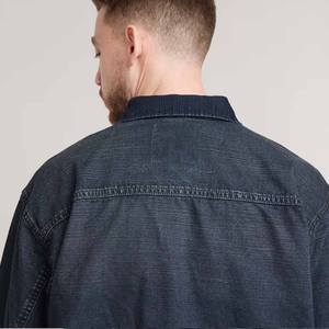 Chaqueta vaquera azul marino oscuro para hombre, ropa de abrigo personalizada informal, abrigo de moda sin costuras transpirable con botones, ropa de calle de entrenamiento deportivo para gimnasio - Product Image 3