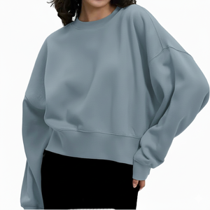 Sweat-shirt ample en tricot pour femme grande taille, imprimé lettres, doux et confortable en polaire, style streetwear minimaliste, coupe chauve-souris - Product Image 2