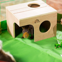 Nouveau design maison en bois naturel avec fenêtre pour hamster produits pour animaux de compagnie chinchillas de cochon d'inde vente en gros du Vietnam