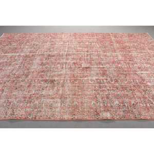 7x10,7 ft Rug, Vintage Turkish Oversize Rug, <b>Red</b> <b>Wool</b> Rug - Product Image 2