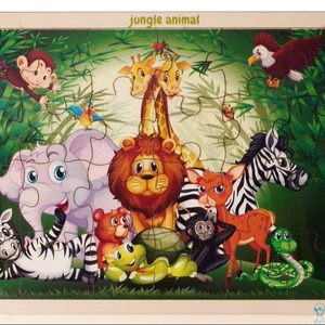 OEM/ODM Educational Wooden Jungle <b>Animal</b> <b>Jigsaw</b> <b>Puzzle</b> 21x30cm 50 Pieces Custom Kids Learning Toys Factory Direct Wholesale - Product Image 1