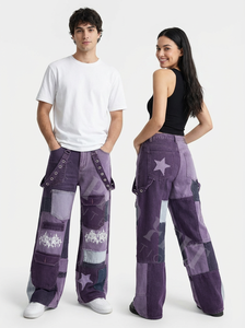 Trendy Fashionable <b>Winter</b> Autumn Patchwork Cargo <b>Jeans</b> Pants Wide Leg Streetwear Multi Pocket Utility Casual Denim Pants - Product Image 5