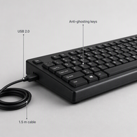 Nouveau clavier filaire USB K1800 à 104 touches, vente directe d'usine, clavier multilingue russe, arabe, espagnol, français, anglais