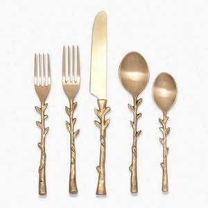 Morden alta calidad cuchillo de oro cuchara y tenedor restaurante cena juego de cubiertos de lujo de acero inoxidable para la boda real - Product Image 3