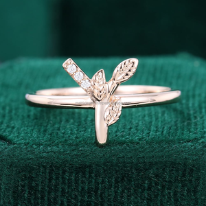 Bijoux de mode personnalisés bague fine en argent sterling 925 "Y" lettre bague moissanite bijoux en diamant bague de mariage pour les femmes - Product Image 3