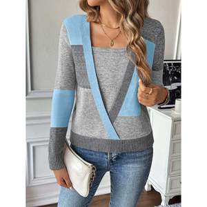 Cárdigan de lana para mujer con botones al frente, cuello cuadrado y manga larga - Product Image 3