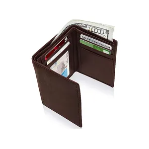 Hot Selling Premium Trifold RFID Wallet: Genuine Leather, High Quality, Slim Design - Shop the Best Men's Wallets from India