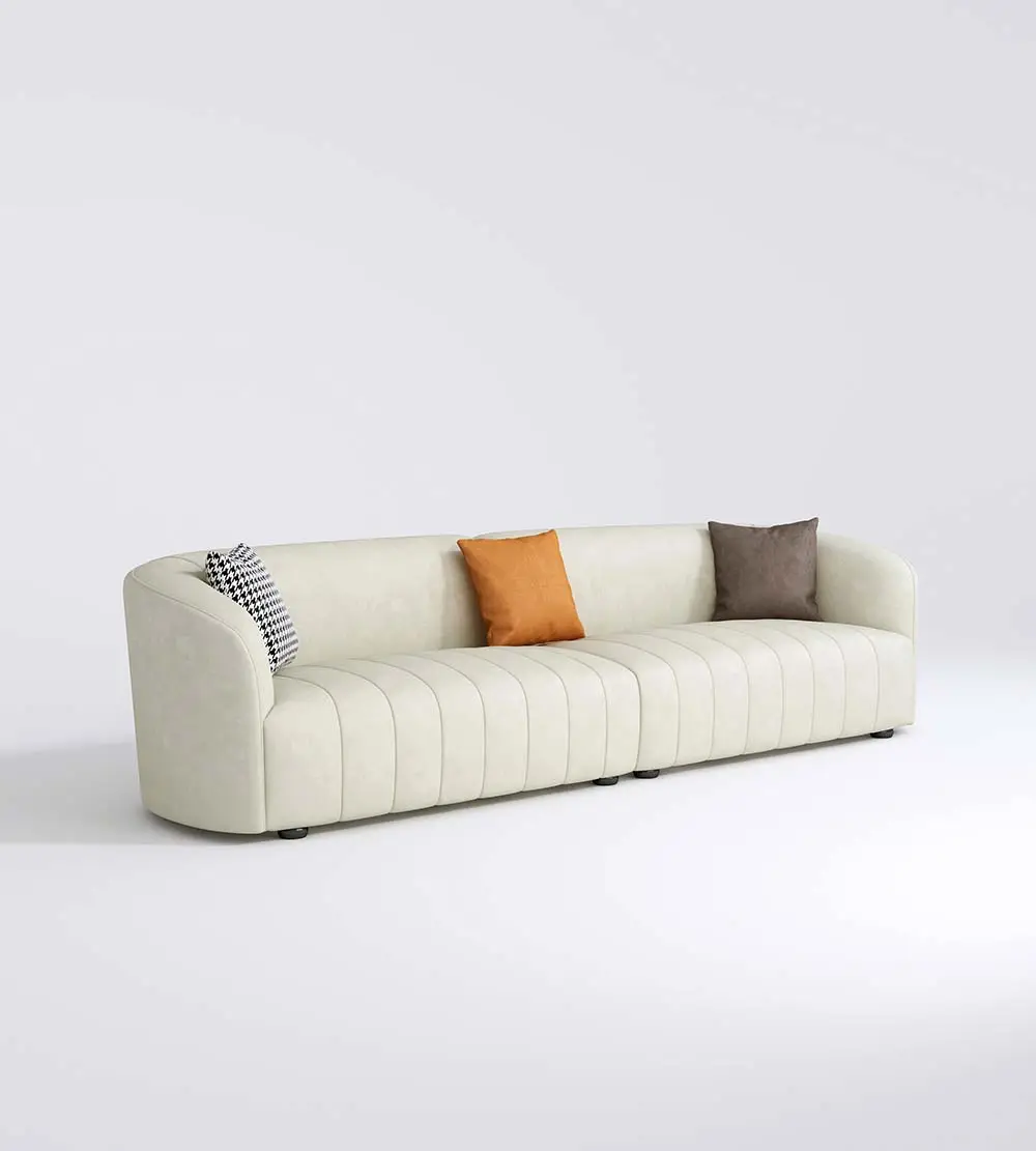 2022 Kualitas Tinggi Gaya Italia Lounge Sofa Kulit Set untuk Ruang Tamu Perabot Rumah