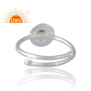 Anillo de piedras preciosas de peridoto Natural de plata de diseño de tendencia joyería personalizada para regalo de mujer para ella - Product Image 2