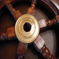 Modèle de volant de bateau en métal en bois nautique antique en laiton marron décor de bateau de mur de pêche poli imprimé cadeau de style pirate