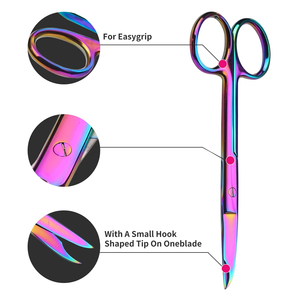 Ciseaux de chirurgie en acier inoxydable Ciseaux d'infirmière droits incurvés tranchants Ciseaux à fromage Ciseaux à dissection de laboratoire - Product Image 4