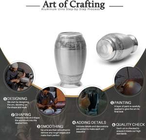 Munareh moderno adulto aluminio girasol cremación urna conjunto 4 recuerdos funerarios a juego suministros al por mayor para la simpatía - Product Image 4