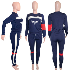 Conjunto de 2 piezas con logotipo personalizado para mujer, ropa de mujer, trajes para correr de otoño e invierno, Jersey, sudadera, pantalones de chándal, chándal para correr - Product Image 5