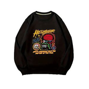 Sweat-shirt 100% coton de haute qualité pour hommes sérigraphie personnalisée Logo surdimensionné manches longues style motif solide - Product Image 1